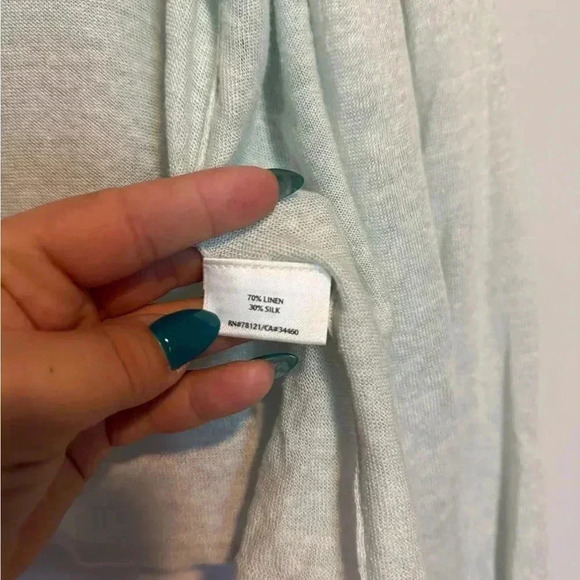 Eileen Fisher Open Linen/Silk Womens Cardigan Size Large Light green - Picture 4 of 5